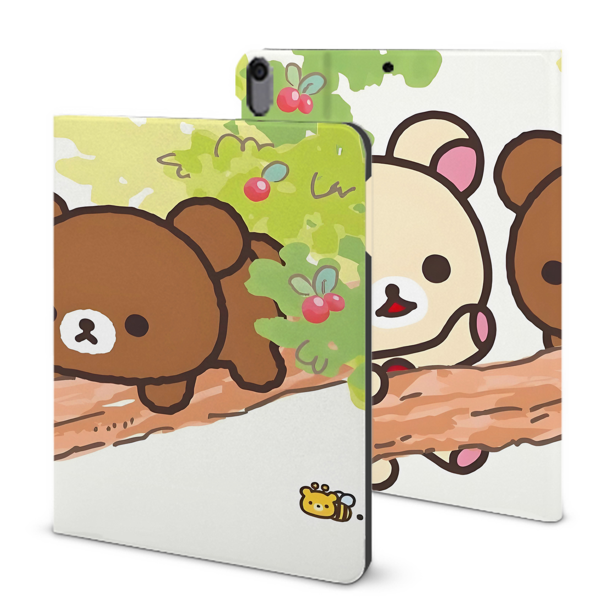 （画像用） リラックマ リラックマ キイロイトリ Rilakkuma Korilakkuma Kiiroitori IPad ケース ブック型 PUレザー TPU 耐衝撃 軽量 薄型 ペン収納なし 全面保護 IPad 各モデル対応